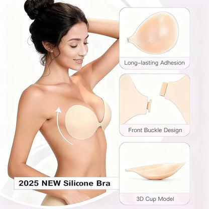 Waterproof & Sweat-proof Invisible Bra, Reusable Silicone Adhesive Bra
